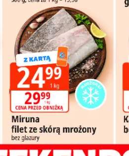 Miruna filet ze skórą mrożony