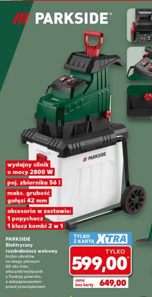 Elektryczny rozdrabniacz walcowy Parkside 2800W