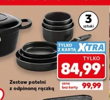 Zestaw patelni z odpinaną rączką
