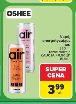 Napój energetyzujący AIR kwaśna brzoskwinia +1 wariant