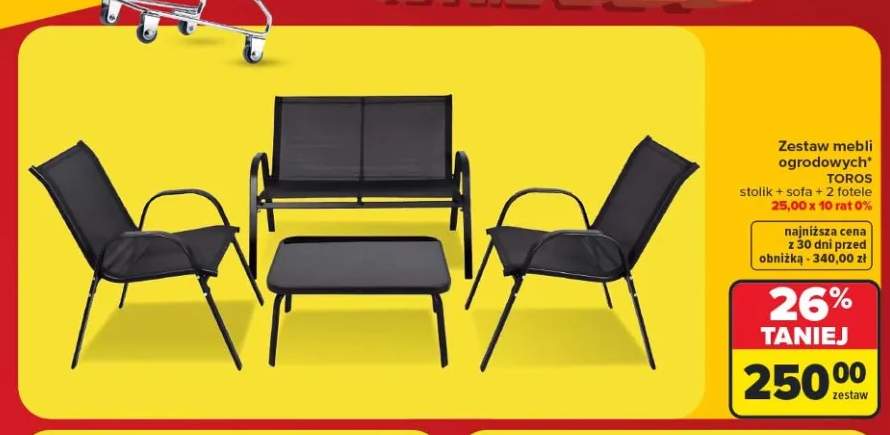 Zestaw mebli ogrodowych Toros stolik + sofa + 2 fotele