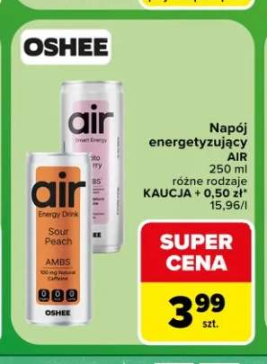 Napój energetyzujący AIR kwaśna brzoskwinia +1 wariant