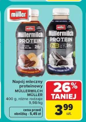 Napój mleczny proteinowy Müllermilch Protein czekoladowo-bananowy +1 wariant