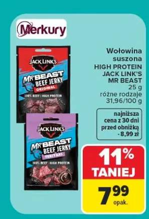 Wołowina suszona Jack Link's Mr Beast Original +1 wariant