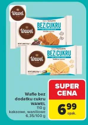 Wafle bez dodatku cukru Wawel kakaowe +1 wariant