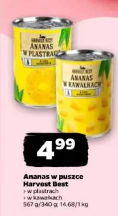 Ananas w puszce w plastrach Harvest Best +1 wariant