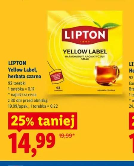 Herbata czarna Lipton Yellow Label