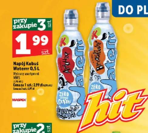Napój Kubuś Waterrr Arbuz +1 wariant