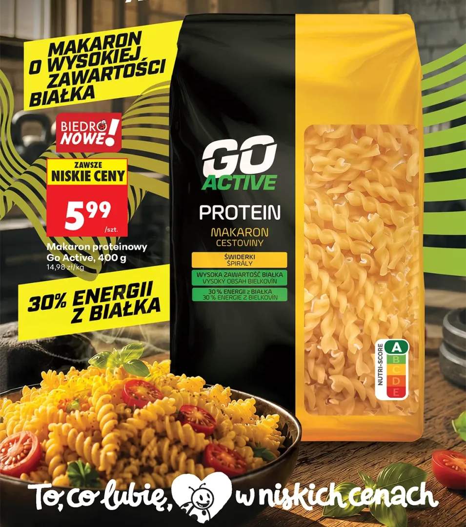 Makaron proteinowy świderki Go Active