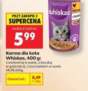 Karma dla kota Whiskas z wołowiną w sosie +2 warianty