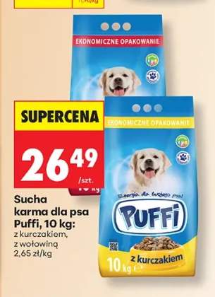 Sucha karma dla psa Puffi z kurczakiem +1 wariant