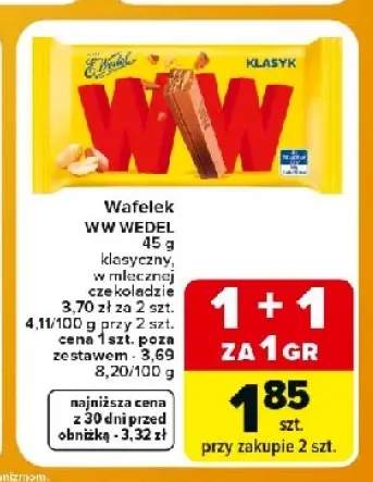 Wafelek WW Wedel w mlecznej czekoladzie +1 wariant