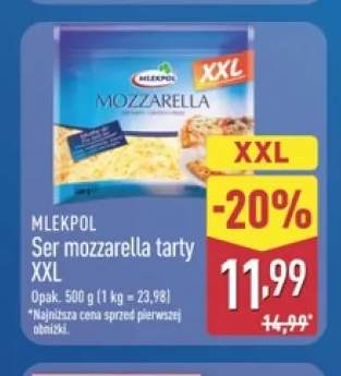 Ser mozzarella tarty XXL Mlekpol