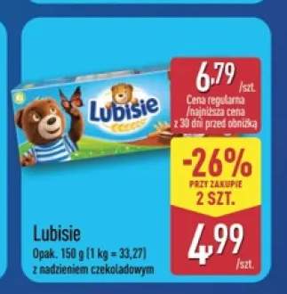 Biszkopty Lubisie z nadzieniem czekoladowym