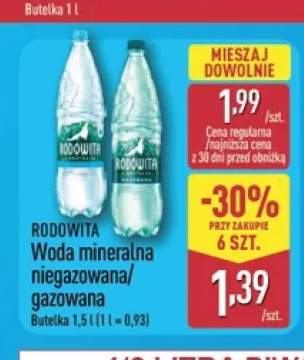 Woda mineralna niegazowana Rodowita +1 wariant