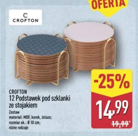 Podstawki pod szklanki ze stojakiem Crofton