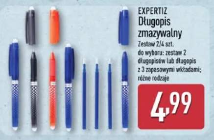 Długopis zmazywalny EXPERTIZ z 3 zapasowymi wkładami +1 wariant