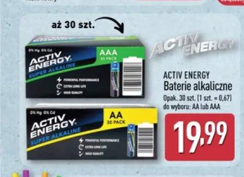 Baterie alkaliczne AAA Activ Energy +1 wariant