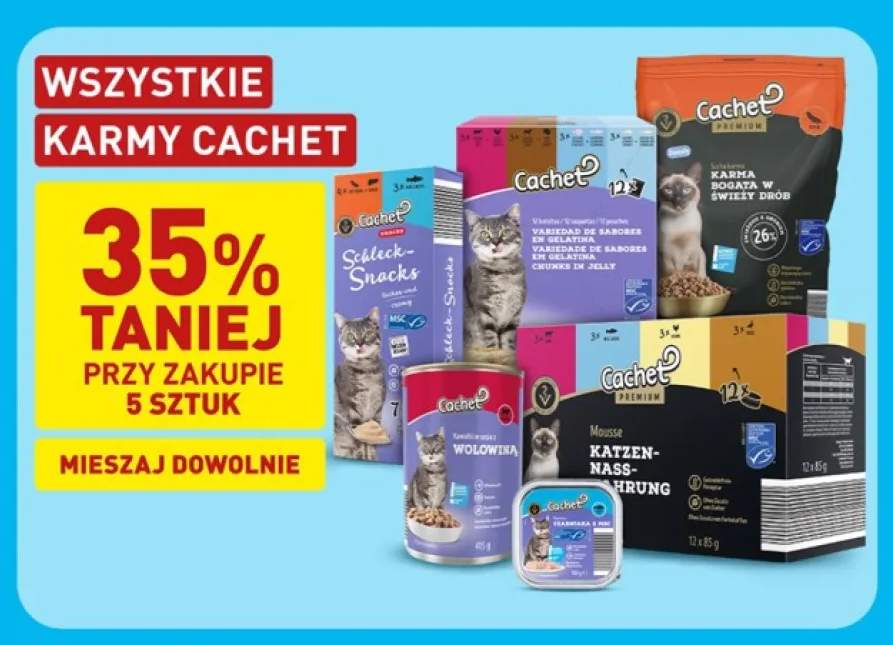 Karmy dla kotów Cachet +6 wariantów