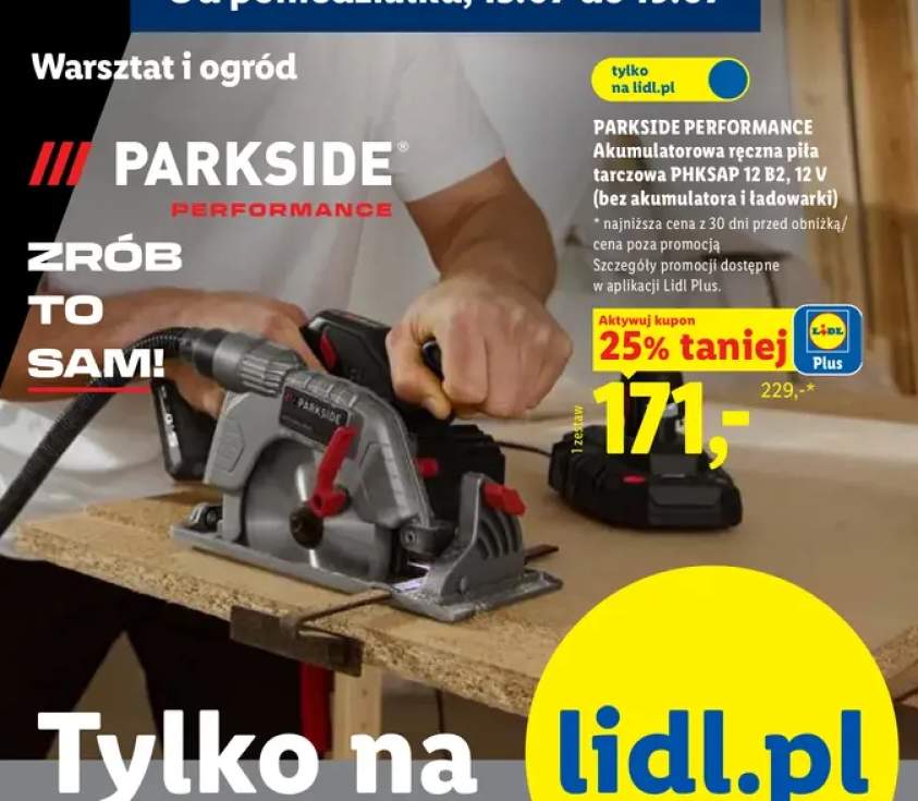 Akumulatorowa ręczna piła tarczowa Parkside Performance
