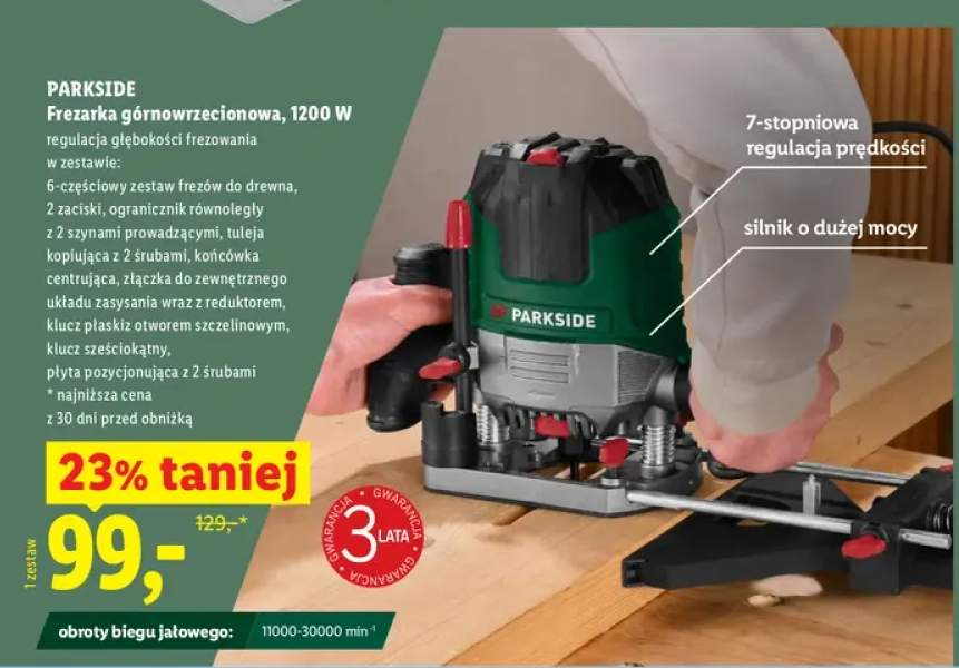 Frezarka górnowrzecionowa Parkside