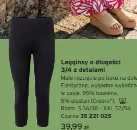 Legginsy o długości 3/4 z detalami