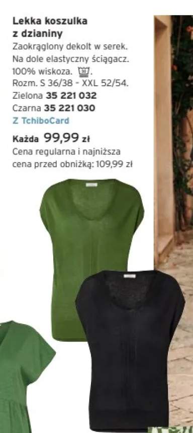 Lekka koszulka z dzianiny Tchibo zielona +1 wariant