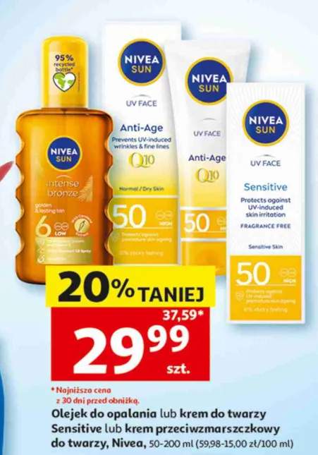 Krem do twarzy Nivea Sun UV Face Sensitive +2 warianty