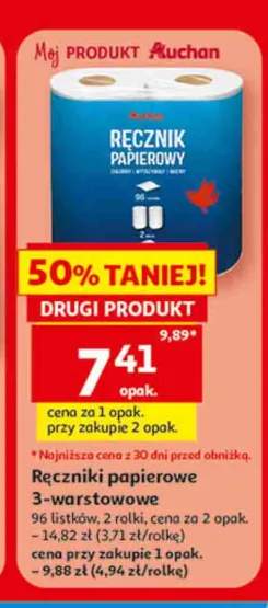 Ręczniki papierowe 3-warstwowe Auchan