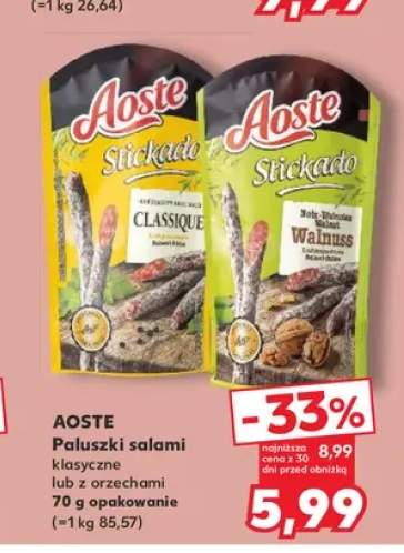 Paluszki salami klasyczne Aoste +1 wariant