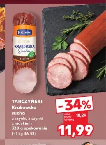 Kiełbasa krakowska sucha z szynki Tarczyński +1 wariant