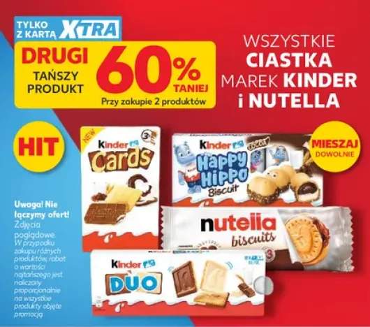 Ciastka marek Kinder i Nutella +4 warianty