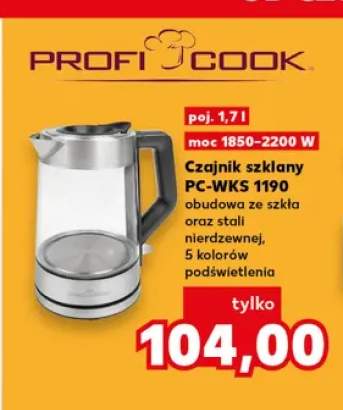 Czajnik szklany Profi Cook 1,7 l