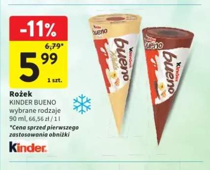 Rożek lodowy Kinder Bueno +1 wariant