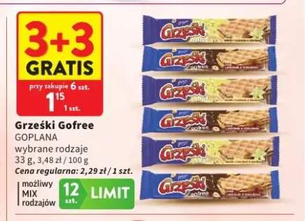 Wafel Grześki Gofree orzechowy +1 wariant