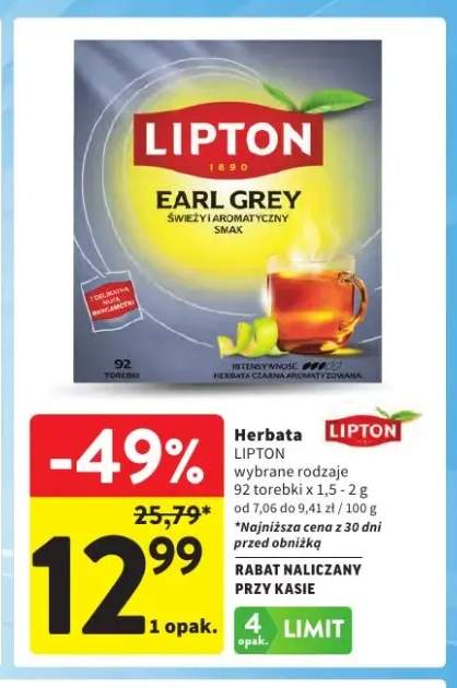 Herbata czarna Earl Grey Lipton