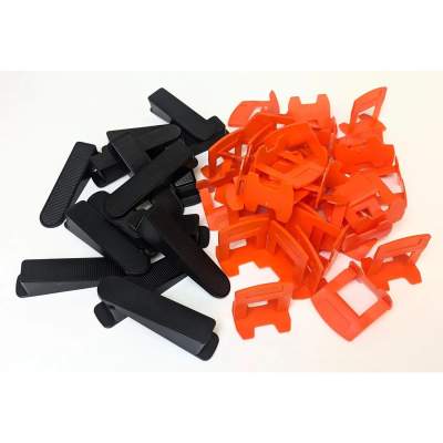 System poziomujący do płytek - 300 szt. klips 1,0mm + 100 szt. klin czarny