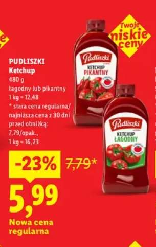 Ketchup łagodny Pudliszki +1 wariant