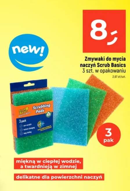Zmywaki do mycia naczyń Scrub Daddy Scrub Basics Scrubbing Pads