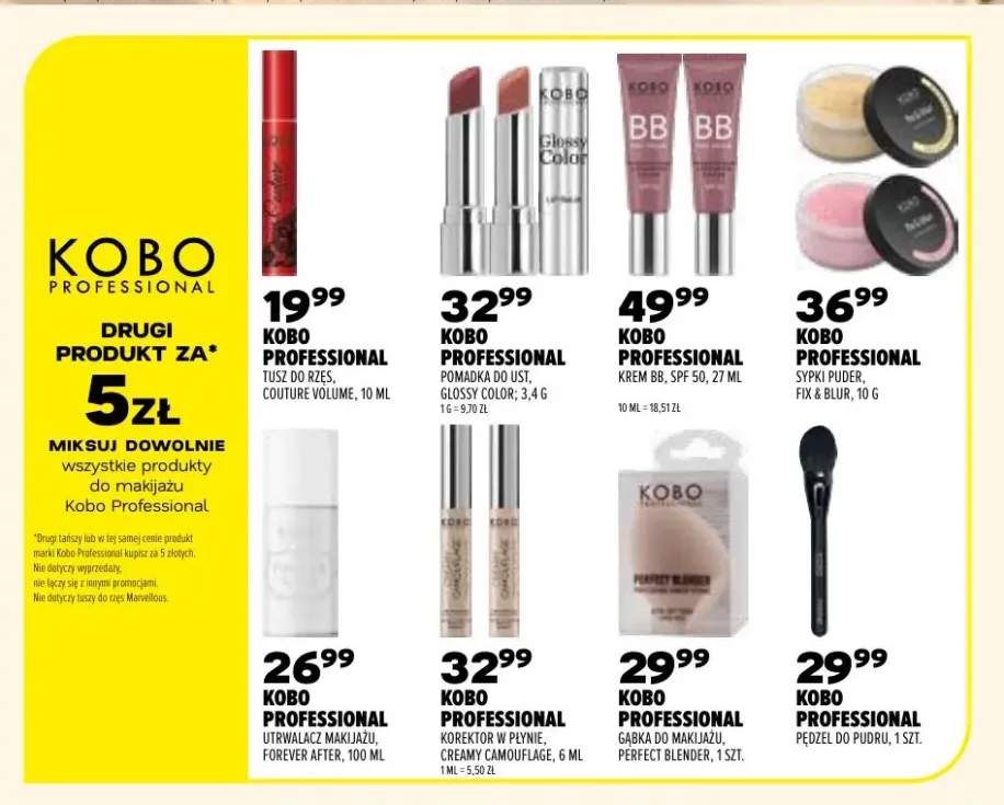 Produkty do makijażu Kobo Professional +8 wariantów