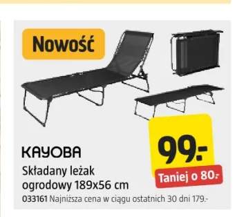 Składany leżak ogrodowy Kayoba 189x56 cm