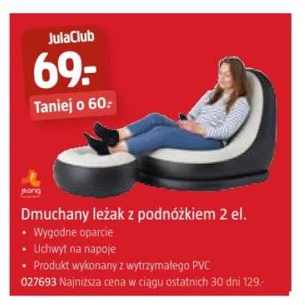 Dmuchany leżak z podnóżkiem Jilong
