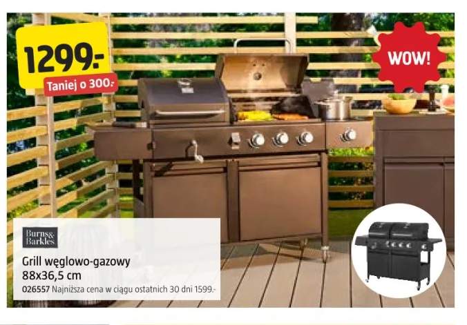 Grill węglowo-gazowy Burns & Barkles