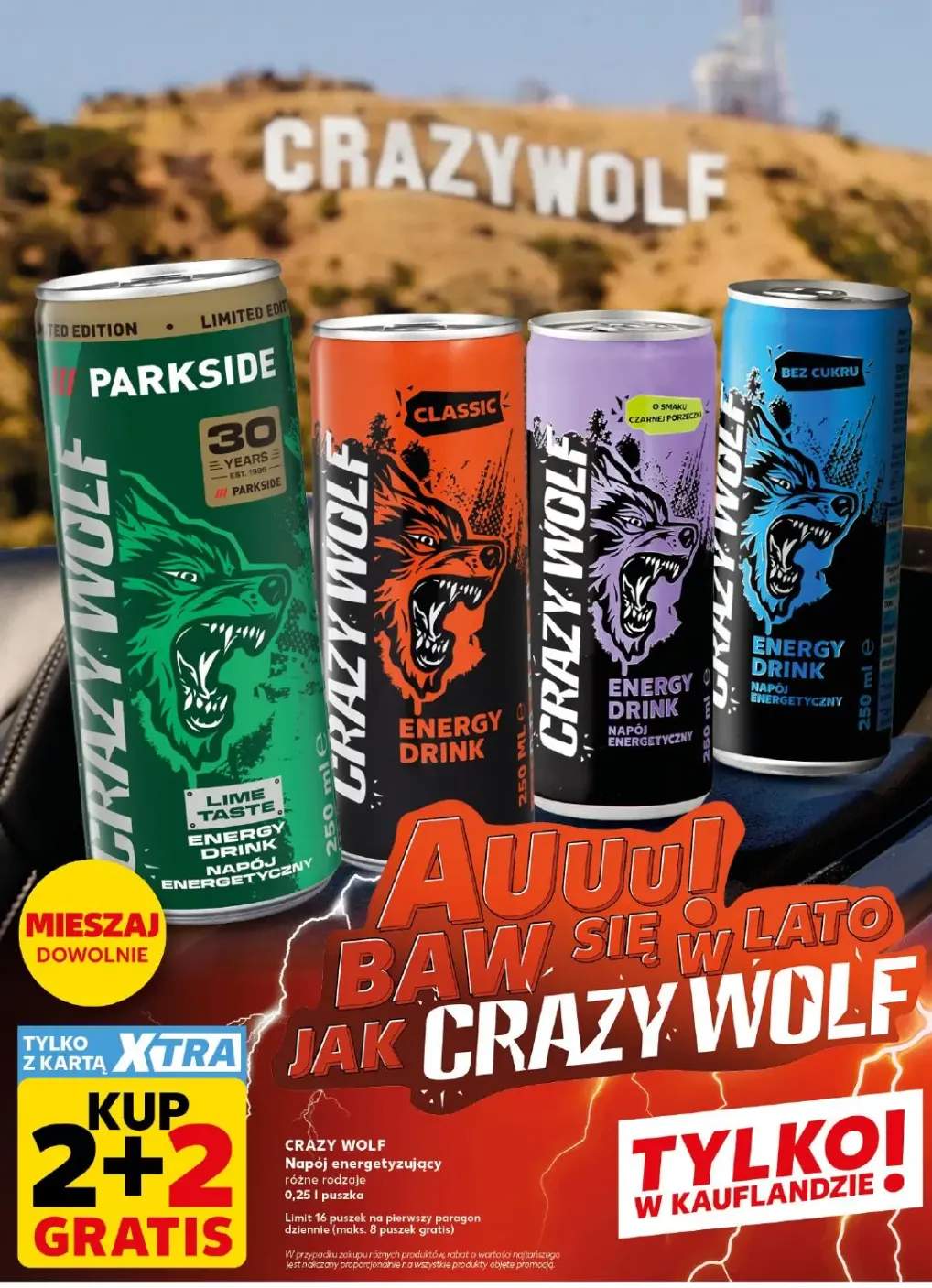 Napój energetyzujący Crazy Wolf Parkside Lime Taste