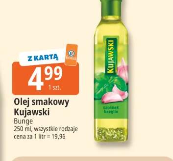 Olej smakowy czosnek bazylia Kujawski