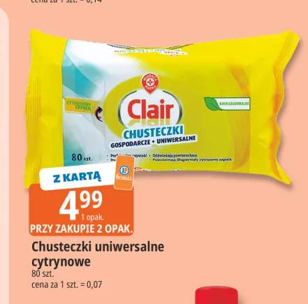 Chusteczki uniwersalne cytrynowe Clair