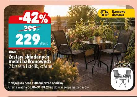 Zestaw składanych mebli balkonowych Jumi