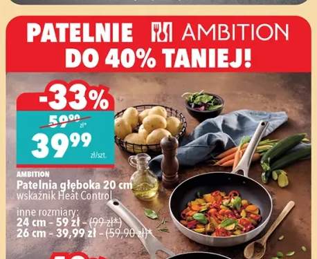 Patelnia głęboka Ambition 20 cm +2 warianty