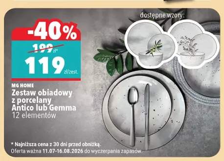 Zestaw obiadowy z porcelany MG Home Antico 12-elementowy +1 wariant