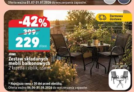Zestaw składanych mebli balkonowych Jumi